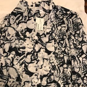 American Apparel Chiffon Secretary Blouse